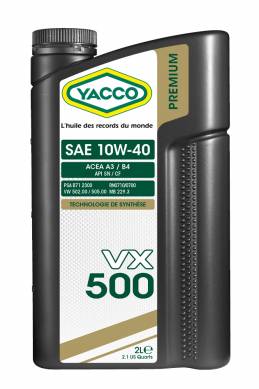 Олива моторна YACCO VX 500 10W40 пластикова каністра 5л